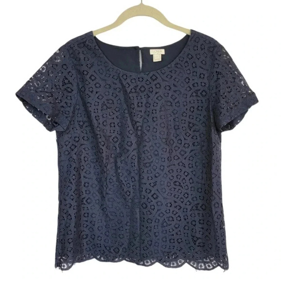 J. Crew Factory Short Sleeve Lace Top Size 4 - Picture 2 of 11